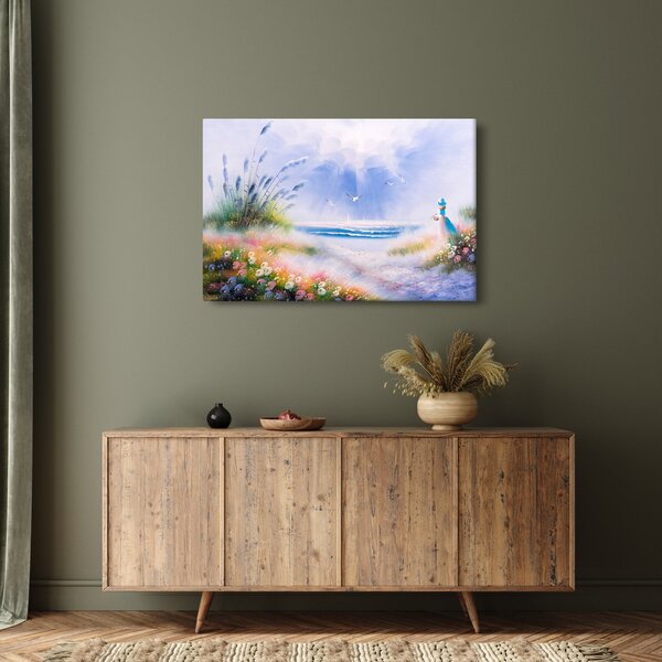 Slika - Romantična plaža, oljna slika (90x60 cm)