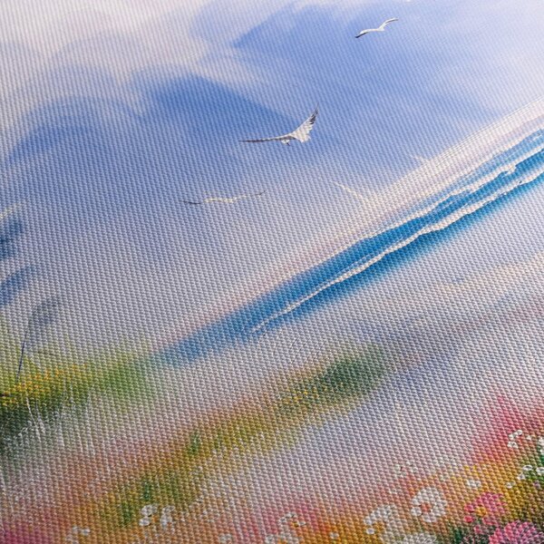 Slika - Romantična plaža, oljna slika (90x60 cm)