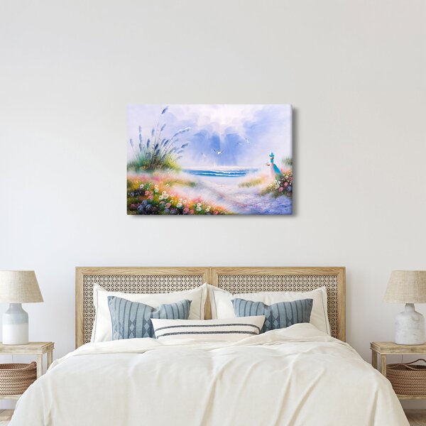 Slika - Romantična plaža, oljna slika (90x60 cm)