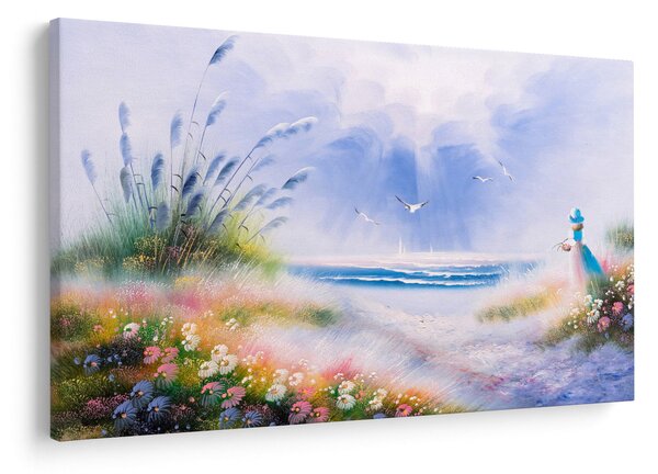 Slika - Romantična plaža, oljna slika (90x60 cm)