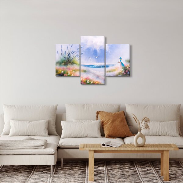 Slika - Romantična plaža, oljna slika (90x60 cm)