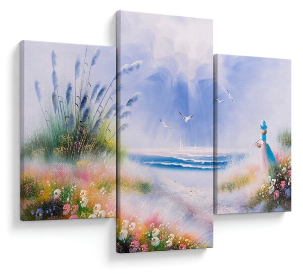 Slika - Romantična plaža, oljna slika (90x60 cm)