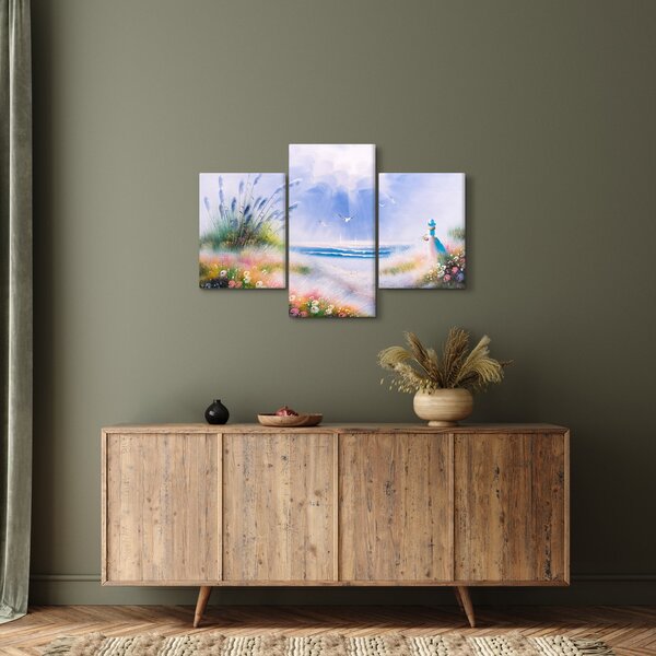 Slika - Romantična plaža, oljna slika (90x60 cm)