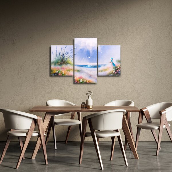 Slika - Romantična plaža, oljna slika (90x60 cm)