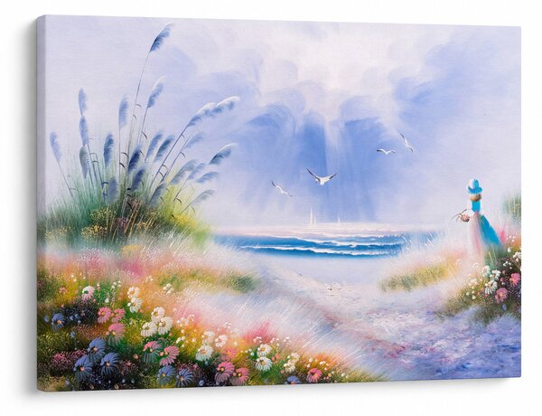 Slika - Romantična plaža, oljna slika (70x50 cm)