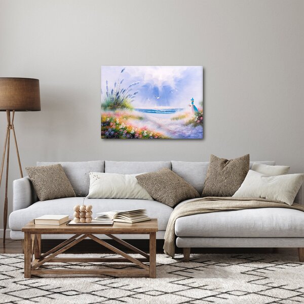 Slika - Romantična plaža, oljna slika (70x50 cm)