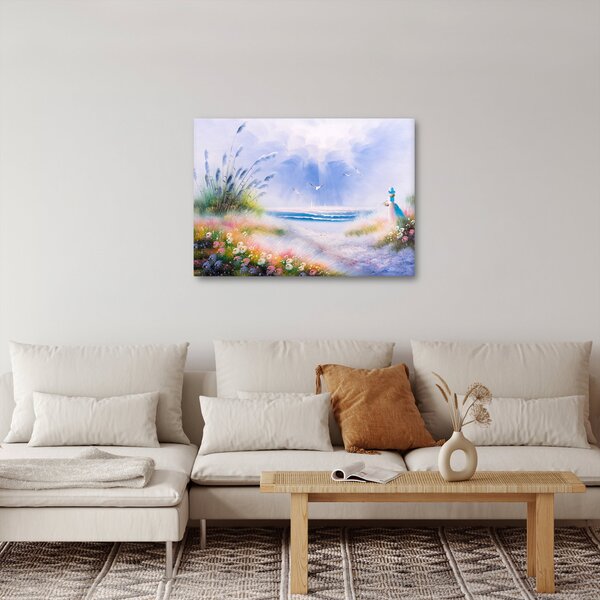 Slika - Romantična plaža, oljna slika (70x50 cm)