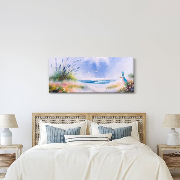 Slika - Romantična plaža, oljna slika (120x50 cm)