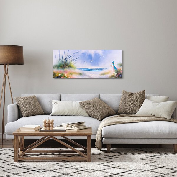 Slika - Romantična plaža, oljna slika (120x50 cm)