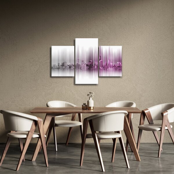 Slika - Obzorje mesta, roza-siva (90x60 cm)