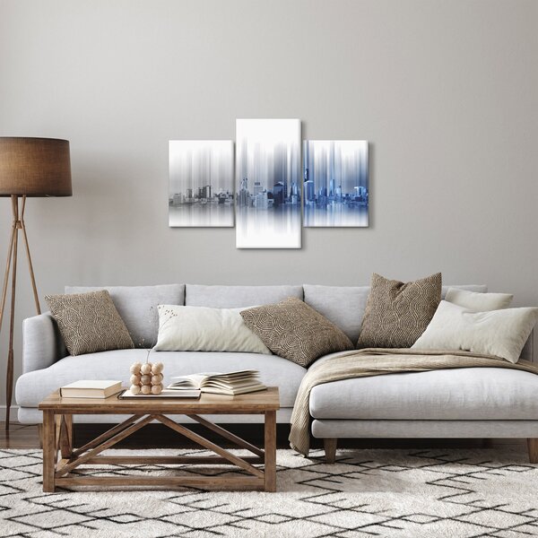 Slika - Panorama mesta, modro-siva (90x60 cm)