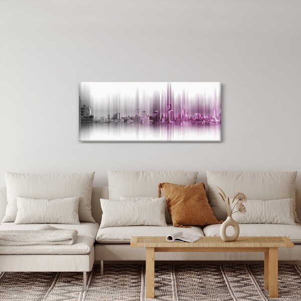 Slika - Obzorje mesta, roza-siva (120x50 cm)