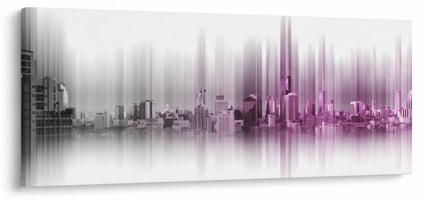 Slika - Obzorje mesta, roza-siva (120x50 cm)