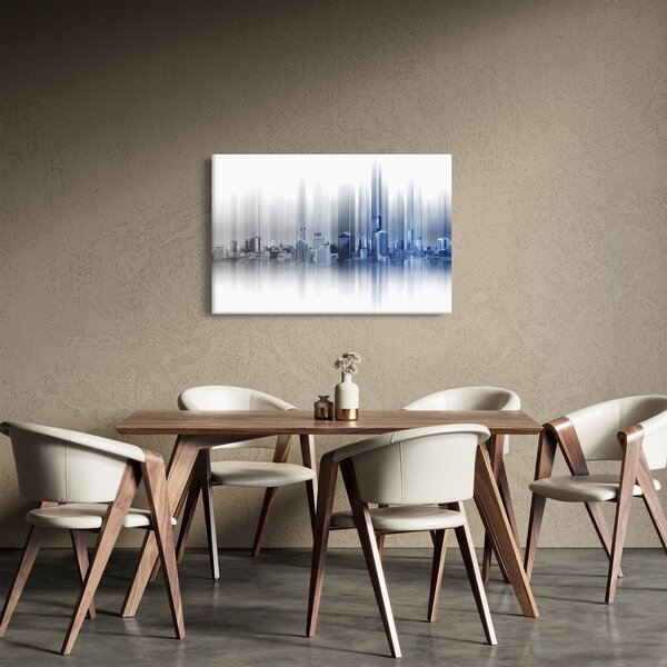 Slika - Panorama mesta, modro-siva (90x60 cm)