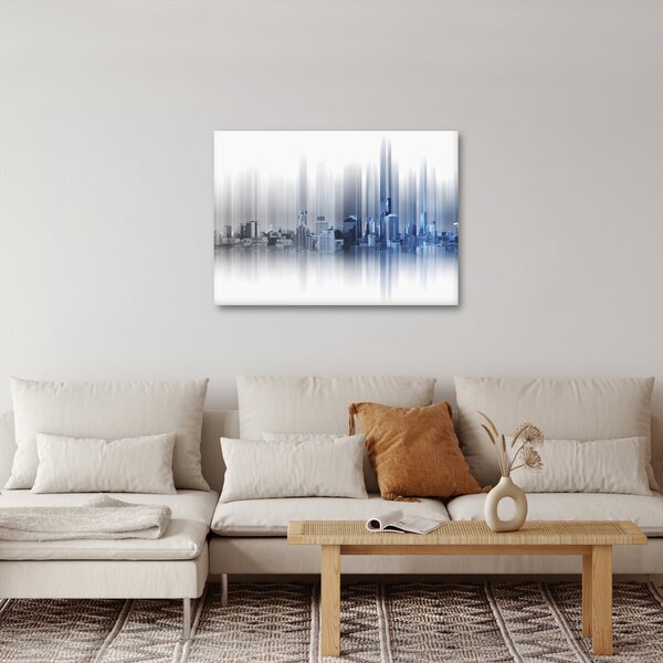 Slika - Panorama mesta, modro-siva (70x50 cm)