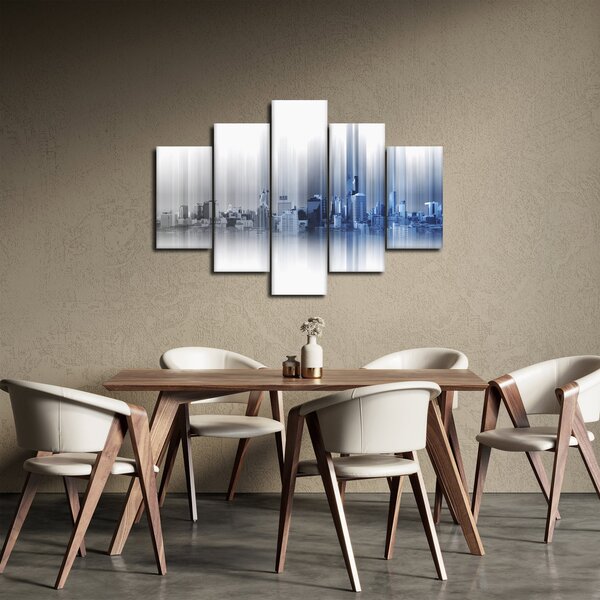 Slika - Panorama mesta, modro-siva (150x105 cm)