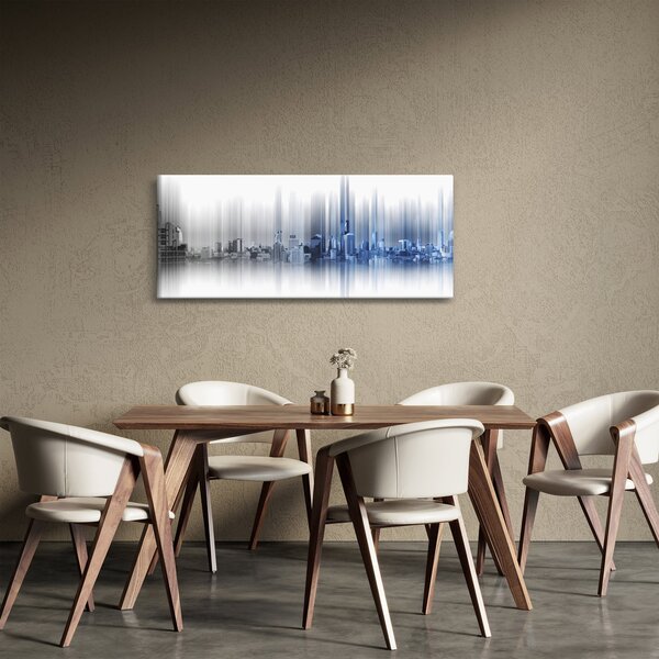 Slika - Panorama mesta, modro-siva (120x50 cm)