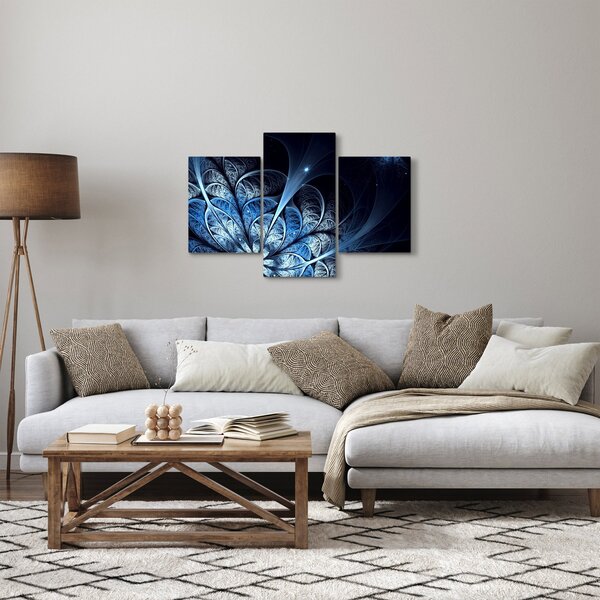 Slika temno modre rože (90x60 cm)
