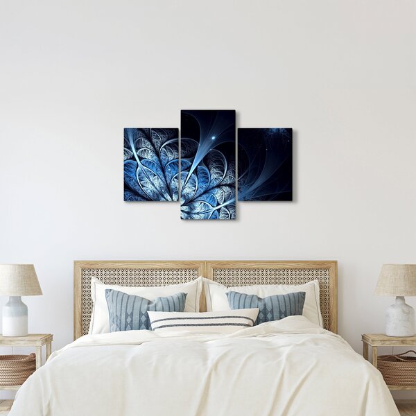 Slika temno modre rože (90x60 cm)