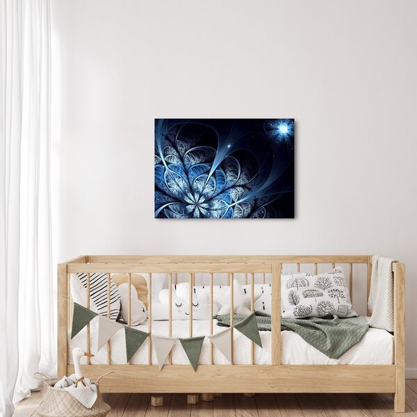 Slika temno modre rože (70x50 cm)