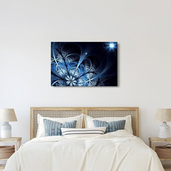 Slika temno modre rože (90x60 cm)