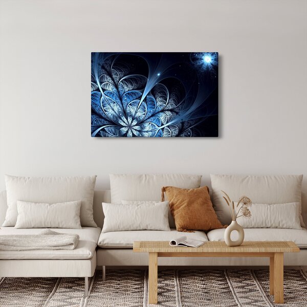 Slika temno modre rože (90x60 cm)
