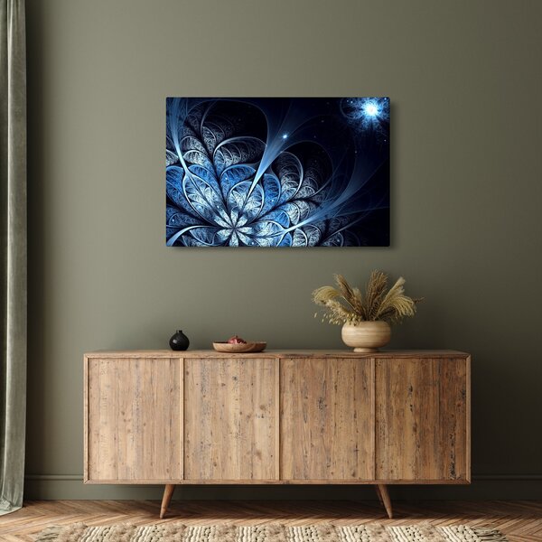 Slika temno modre rože (90x60 cm)