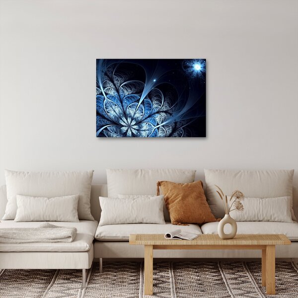 Slika temno modre rože (70x50 cm)