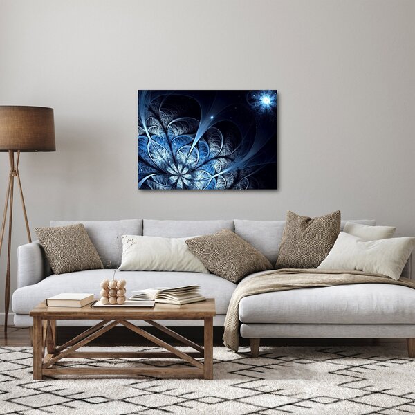 Slika temno modre rože (70x50 cm)