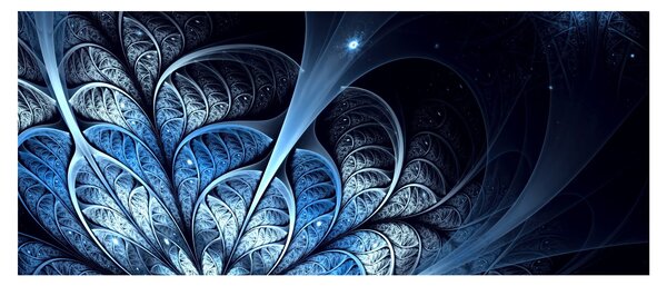 Slika temno modre rože (120x50 cm)
