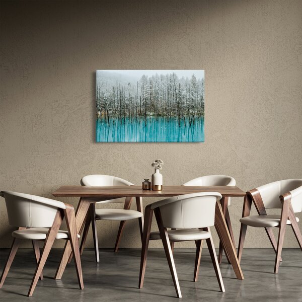 Slika - Turkizni ribnik, Biei, Japonska (90x60 cm)