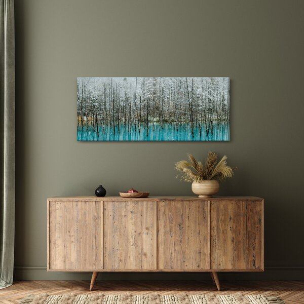 Slika - Turkizni ribnik, Biei, Japonska (120x50 cm)