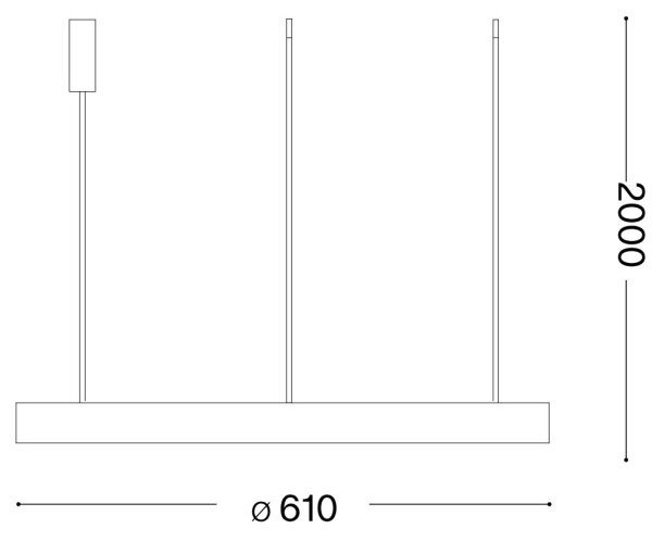 Ideal Lux - LED Prigušivi luster na sajli GEMINI LED/48W/230V pr. 61 cm crna