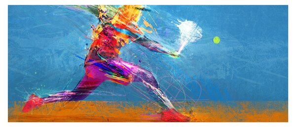 Slika - Poslikan teniški igralec (120x50 cm)