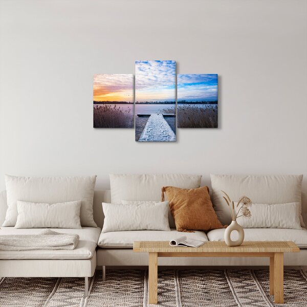 Slika - Zamrznjeno jezero, Ełk, Mazury, Poljska (90x60 cm)