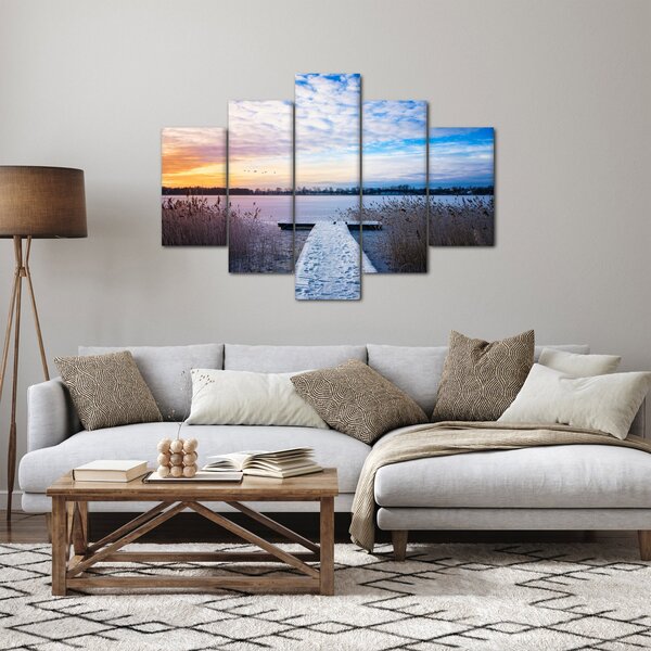 Slika - Zamrznjeno jezero, Ełk, Mazury, Poljska (150x105 cm)