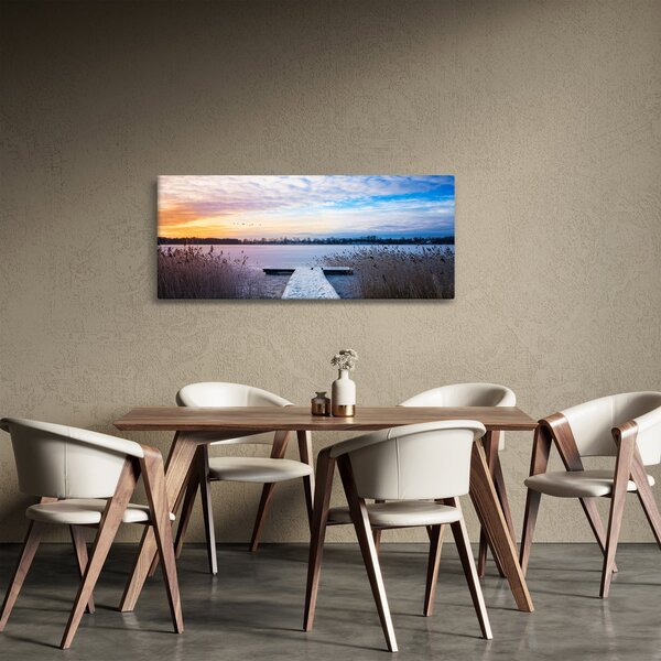 Slika - Zamrznjeno jezero, Ełk, Mazury, Poljska (120x50 cm)