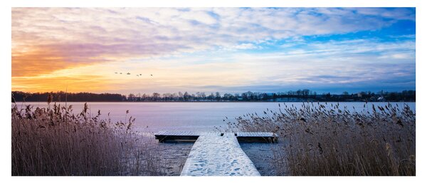 Slika - Zamrznjeno jezero, Ełk, Mazury, Poljska (120x50 cm)