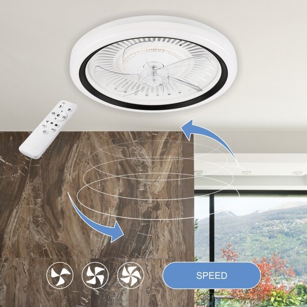 LED Stropna svjetiljka s ventilatorom GEMMA LED/37W/230V bijela + DU