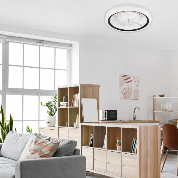 LED Stropna svjetiljka s ventilatorom GEMMA LED/37W/230V bijela + DU