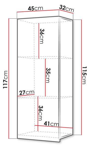 Zidni ormarić Brolani BR11 (hrast zlatni)
