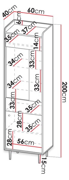 Zondo.hr Vitrina Percival PC9 (crna + brandy castello). 1122810