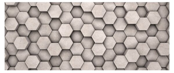 Slika - Heksagoni v betonski zasnovi (120x50 cm)