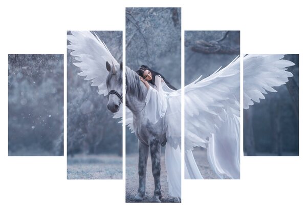 Slika dekleta na samorogu (150x105 cm)