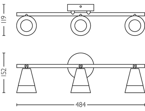 Philips - Reflektorska svjetiljka CLEFT 3xGU10/5W/230V