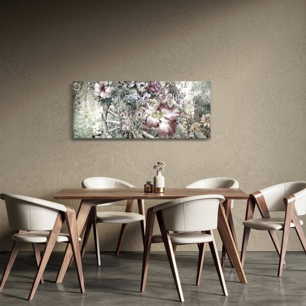 Slika rož na lesenem kolesu (120x50 cm)