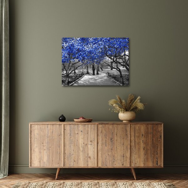 Slika - Modra drevesa, Central Park, New York (70x50 cm)