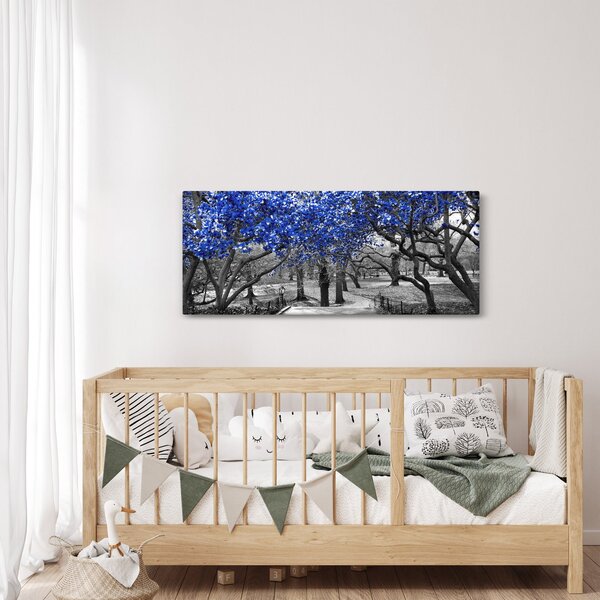 Slika - Modra drevesa, Central Park, New York (120x50 cm)