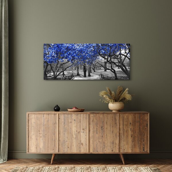 Slika - Modra drevesa, Central Park, New York (120x50 cm)