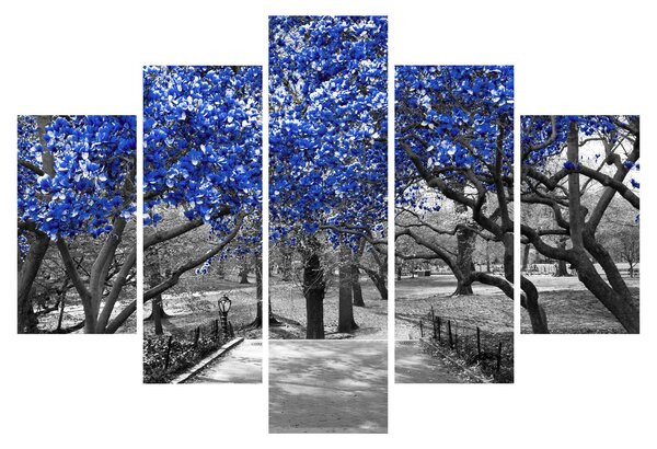 Slika - Modra drevesa, Central Park, New York (150x105 cm)